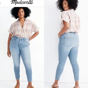 Madewell Highrise Skinny Crop Natural Faded Look sz 28